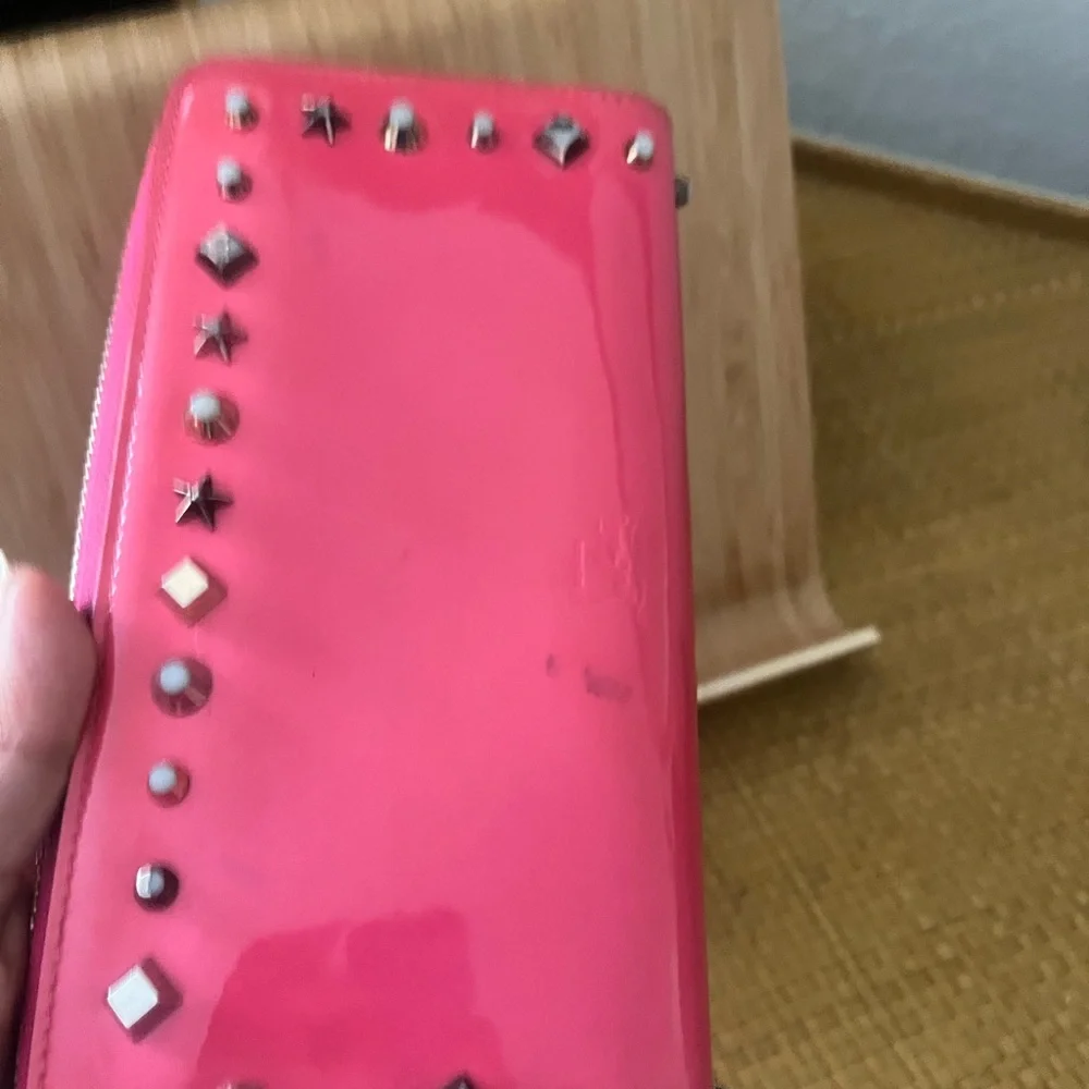 Christian Louboutin Pink Studded Clutch